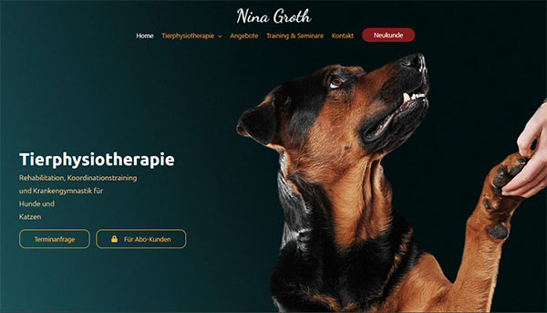 Referenzen, Website Nina Groth, Der springende Hund